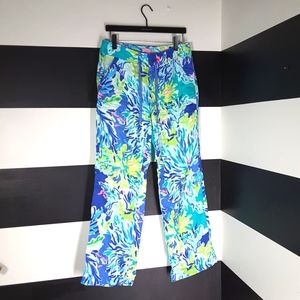 LILLY PULITZER $128 Linen Galley Pant Brilliant Blue Wade and Sea 2 🎇